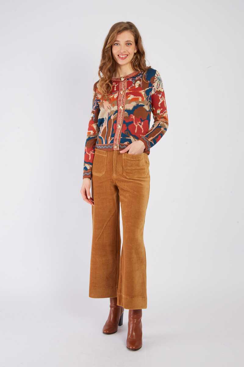 PANTALÓN RECTO DE PANA FLAMANT COLOR CAMEL 1